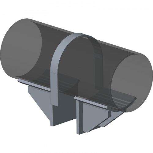Опора неподвижная хомутовая с дополнительными упорами для тепловых сетей ТС-669.00.00 108х115х110 мм Серия 5.903-13 выпуск 7-95 3,5 кг