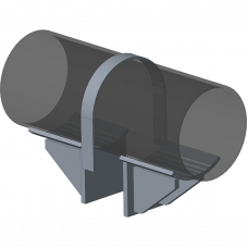 Опора неподвижная хомутовая с дополнительными упорами для тепловых сетей ТС-669.00.00 133х115х134 мм Серия 5.903-13 выпуск 7-95 3,8 кг