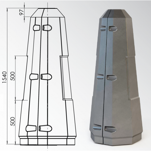 Цоколь восьмигранный стеклопластиковый А1 380х1540 мм в Перми

